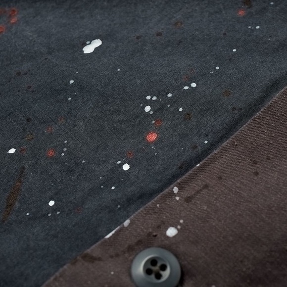 🔥 John Elliott Distorted Military Paint Splatter Shirt Washed Black - Picture 8 of 12